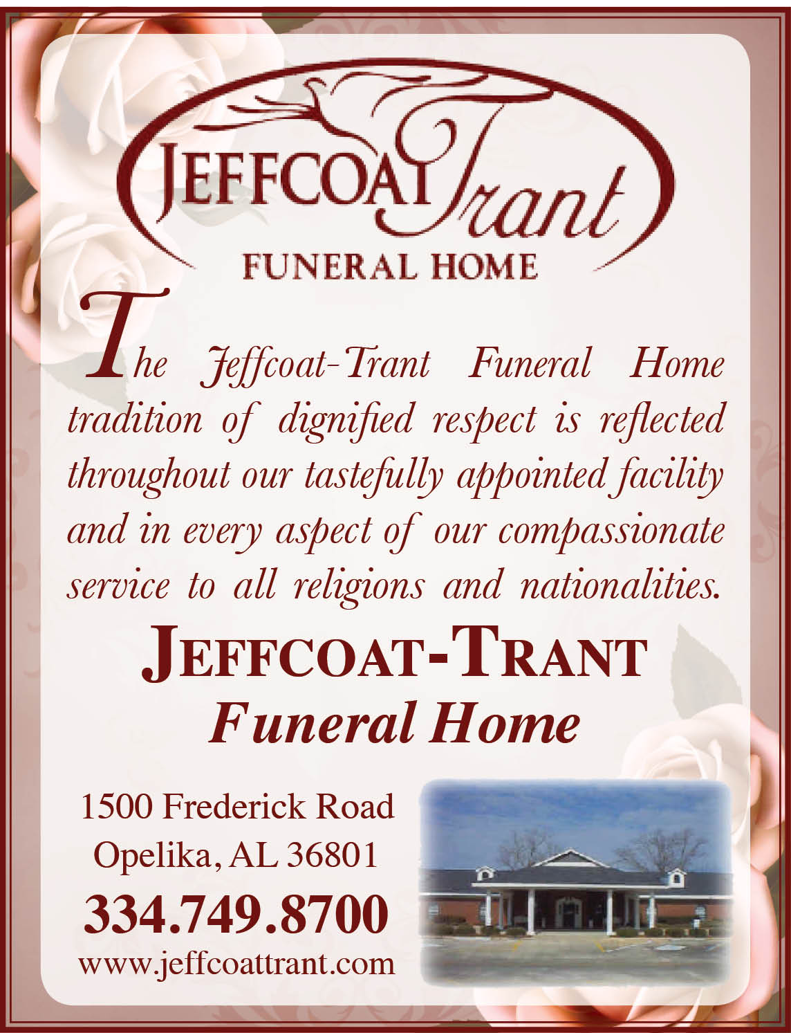 JeffcoatTrant Funeral Home Opelika, AL Parishes Online